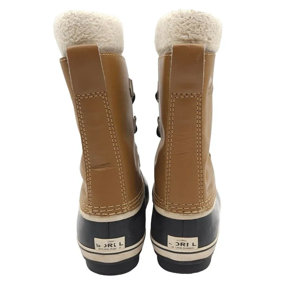 Sorel Caribou (Womens Size 5) Brown Waterproof Snow Boots Lace‎ Up Warm Winter